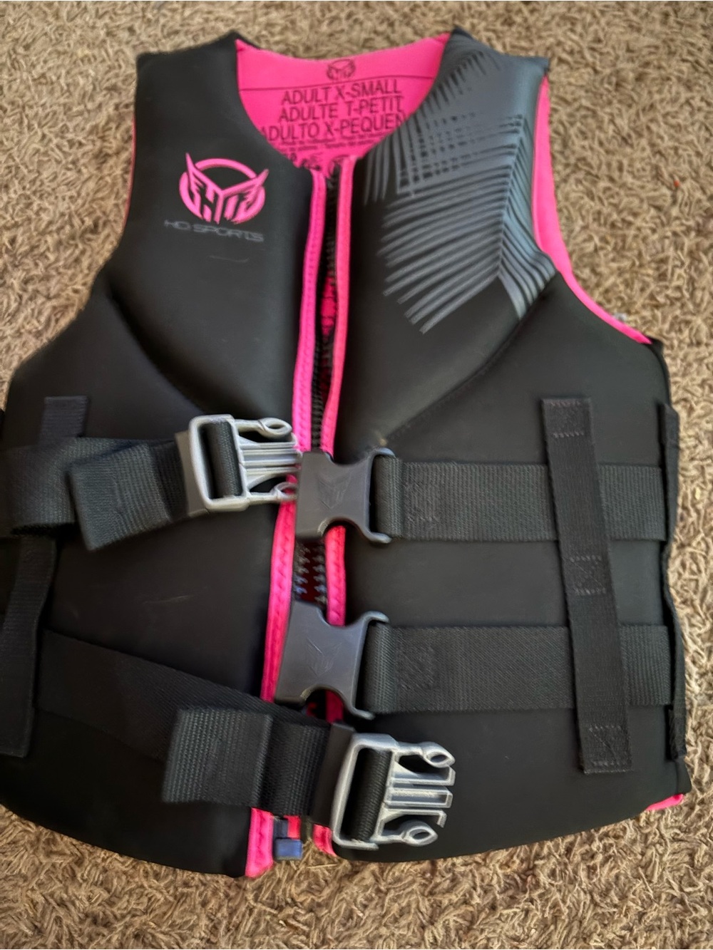 Women's Black & Pink Neoprene Swim Vest